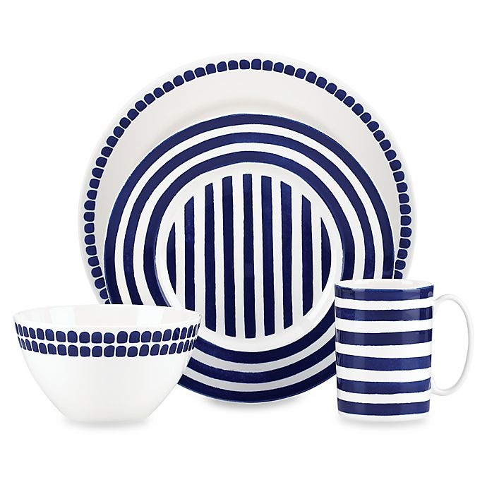 slide 1 of 1, Kate Spade New York Charlotte Street North Place Setting - Indigo, 4 ct