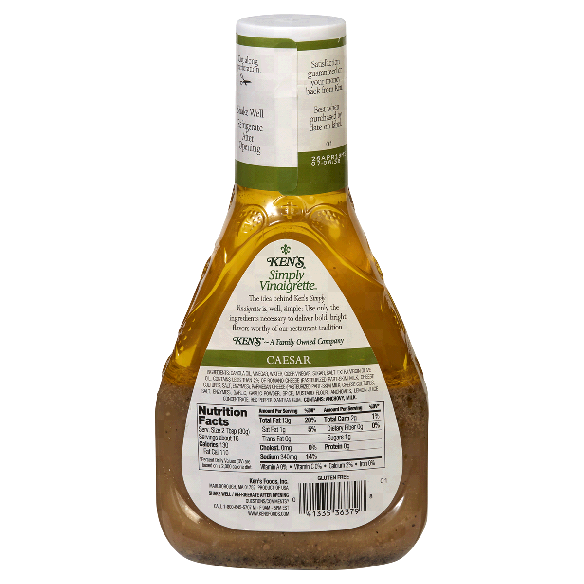 slide 2 of 2, Ken's Steak House Simply Vinaigrette Caesar Dressing 16 fl oz, 16 fl oz