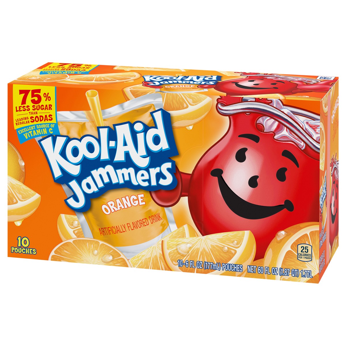 slide 4 of 9, Kool-Aid Jammers Orange Flavored 0% Juice Drink, 10 ct Box, 6 fl oz Pouches, 10 ct