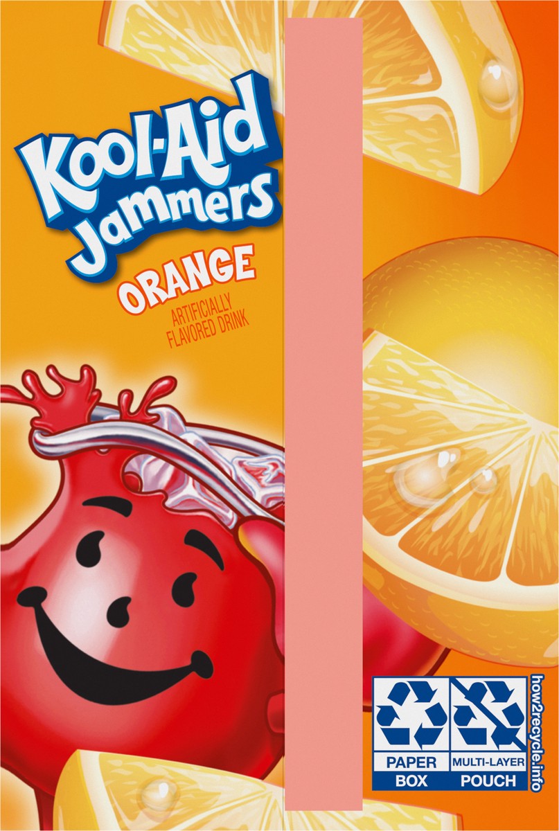 slide 2 of 9, Kool-Aid Jammers Orange Flavored 0% Juice Drink, 10 ct Box, 6 fl oz Pouches, 10 ct