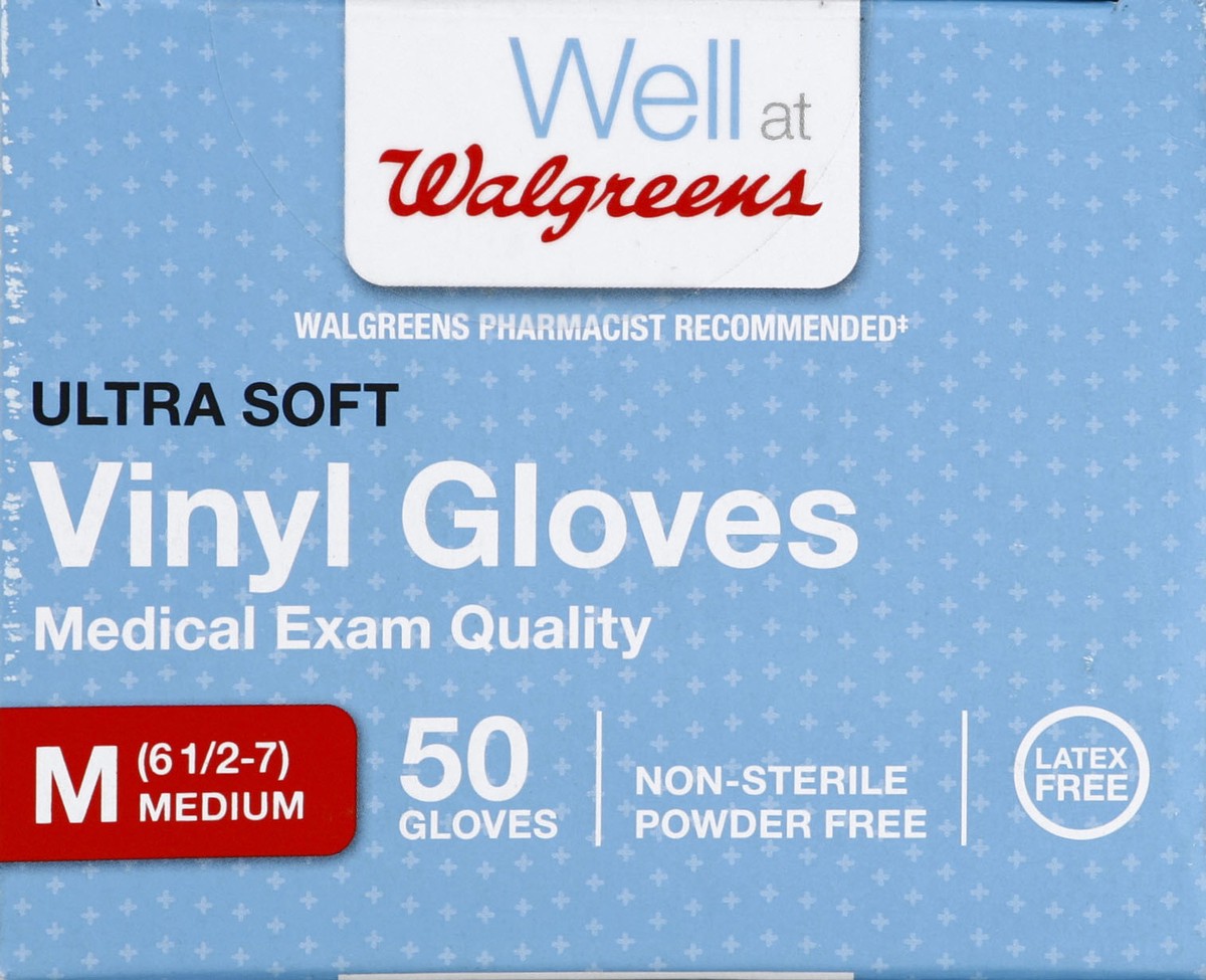 slide 2 of 4, Walgreens Medium Latex Free Ultra Soft Vinyl Gloves, 50 ct