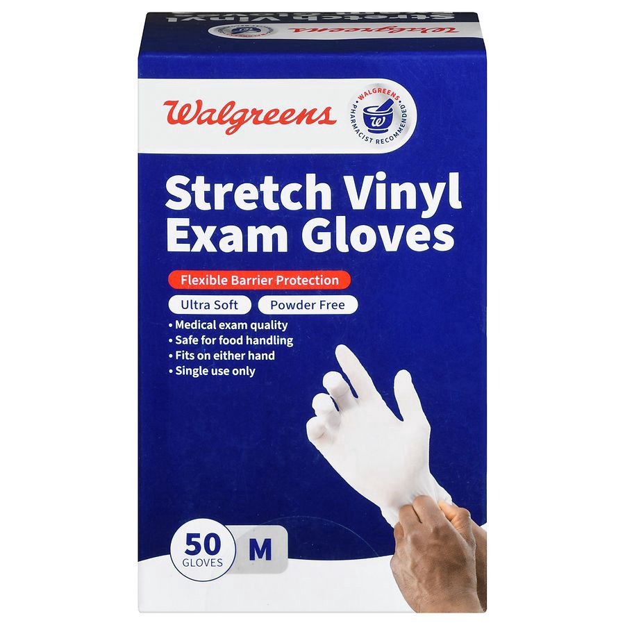slide 1 of 4, Walgreens Medium Latex Free Ultra Soft Vinyl Gloves, 50 ct