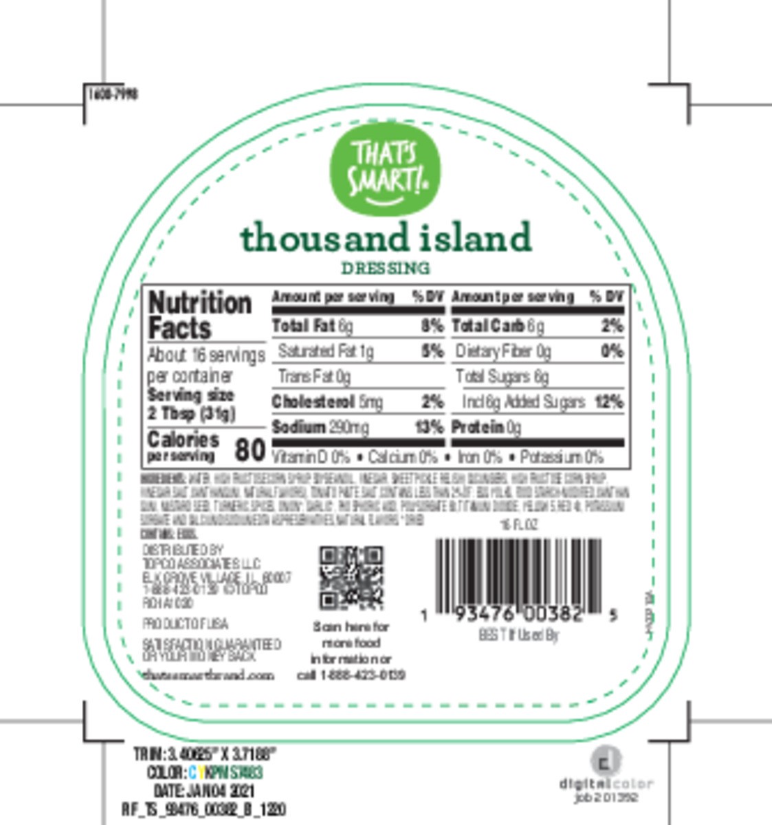 slide 4 of 16, That's Smart! Thousand Island Dressing 16 fl oz, 16 fl oz