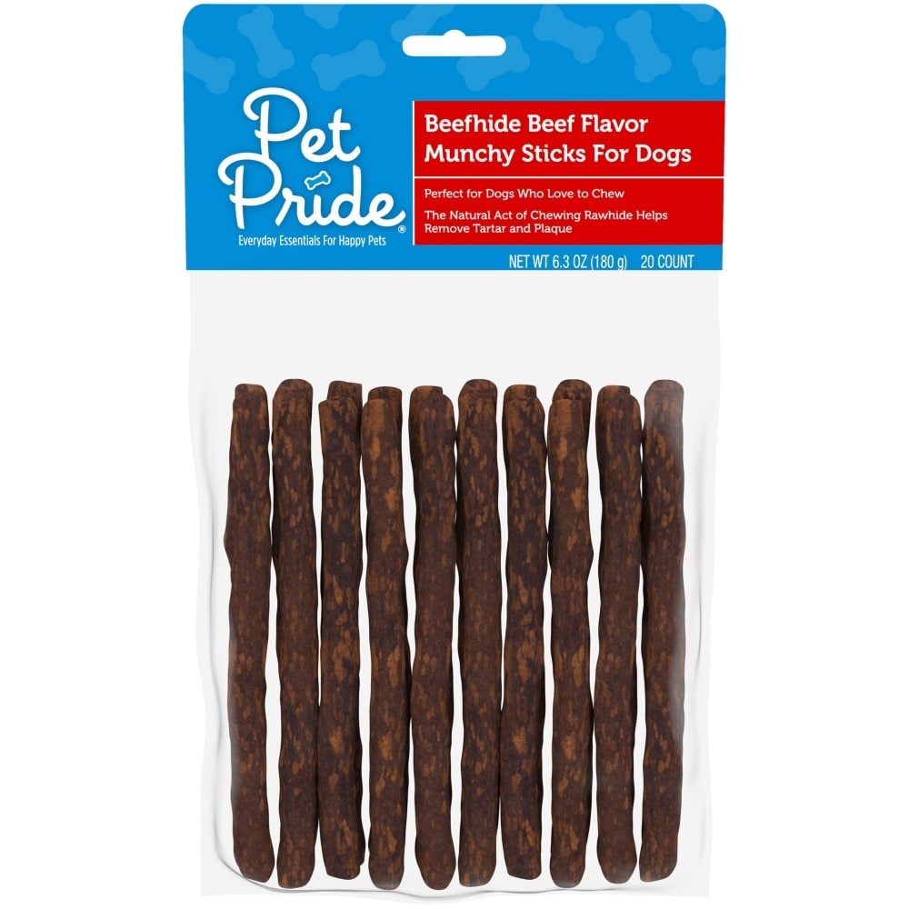 slide 1 of 1, Pet Pride Beef Flavor Munchy Sticks, 5.64 oz