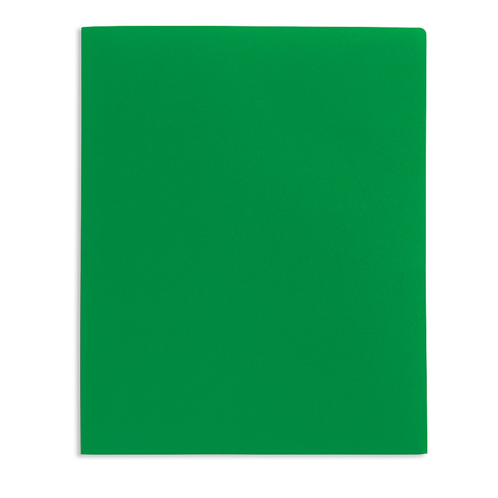 slide 1 of 1, Office Depot Brand School-Grade 2-Pocket Poly Folder, Letter Size, Green, 1 ct