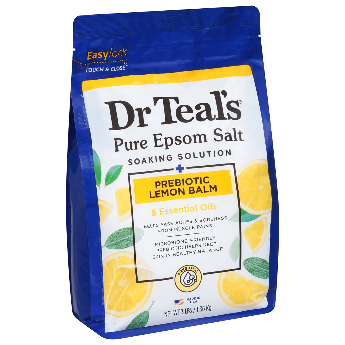 slide 9 of 9, Dr. Teal's Prebiotic Lemon Balm Pure Epsom Salt 3 lb, 3 lb