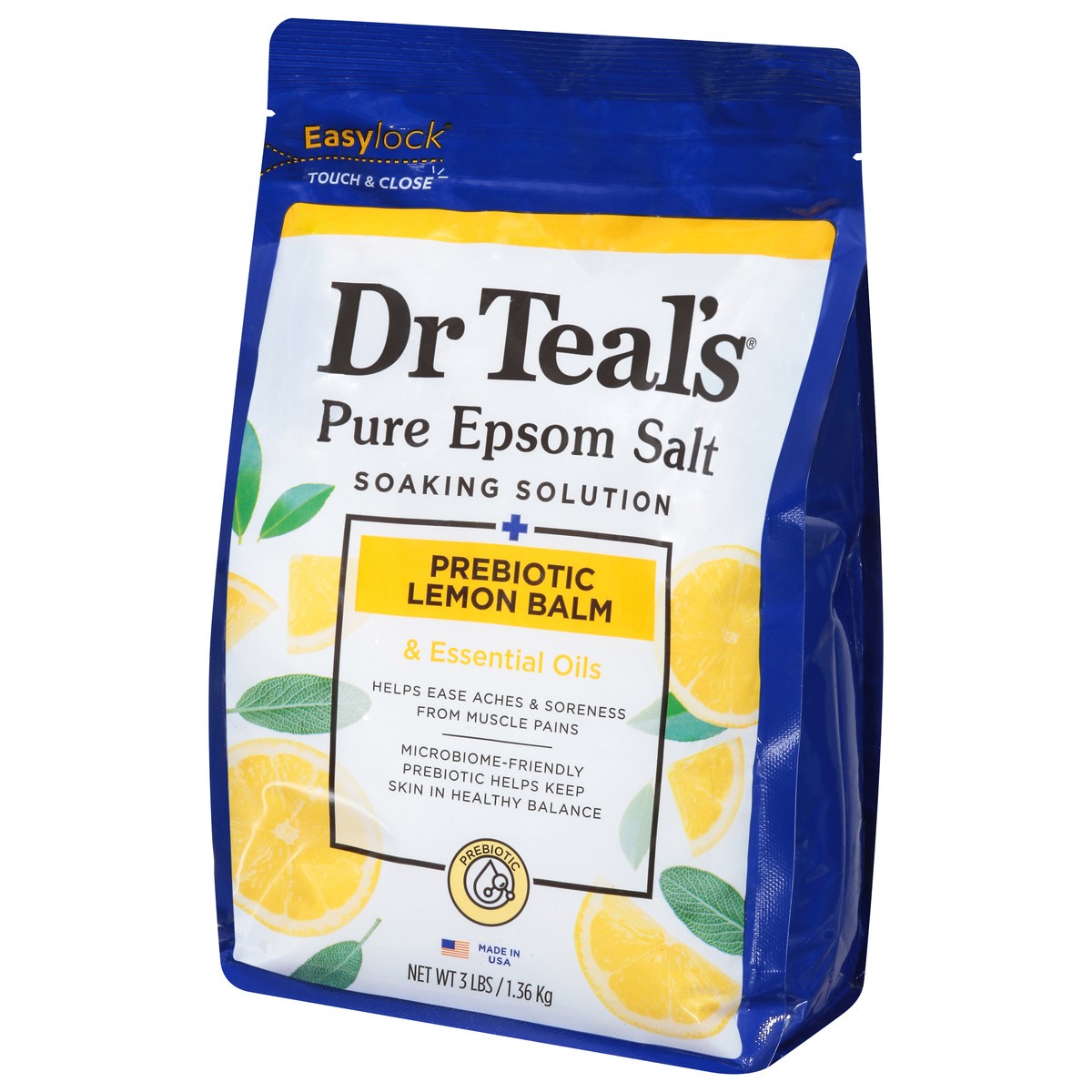 slide 5 of 9, Dr. Teal's Prebiotic Lemon Balm Pure Epsom Salt 3 lb, 3 lb