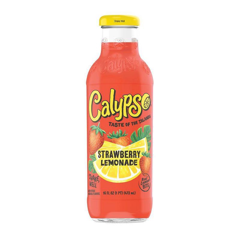 slide 1 of 9, Calypso Lemonade, Strawberry, 20 Ounce, 20 oz
