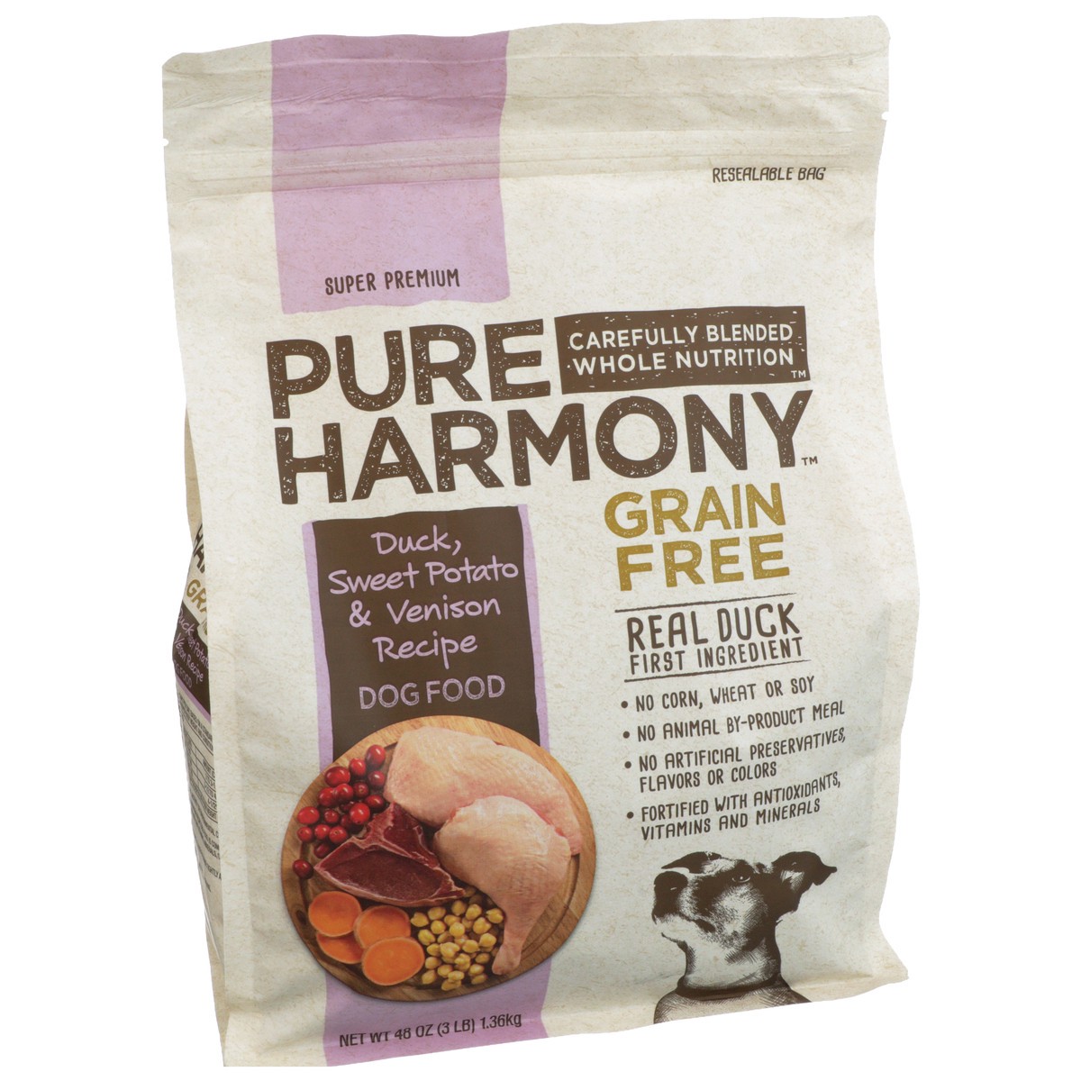 slide 7 of 9, Pure Harmony Dog Food Dry Duck And Venison, 3 lb