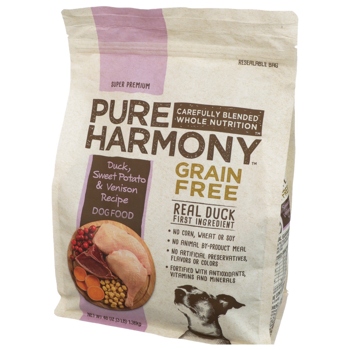 slide 9 of 9, Pure Harmony Dog Food Dry Duck And Venison, 3 lb