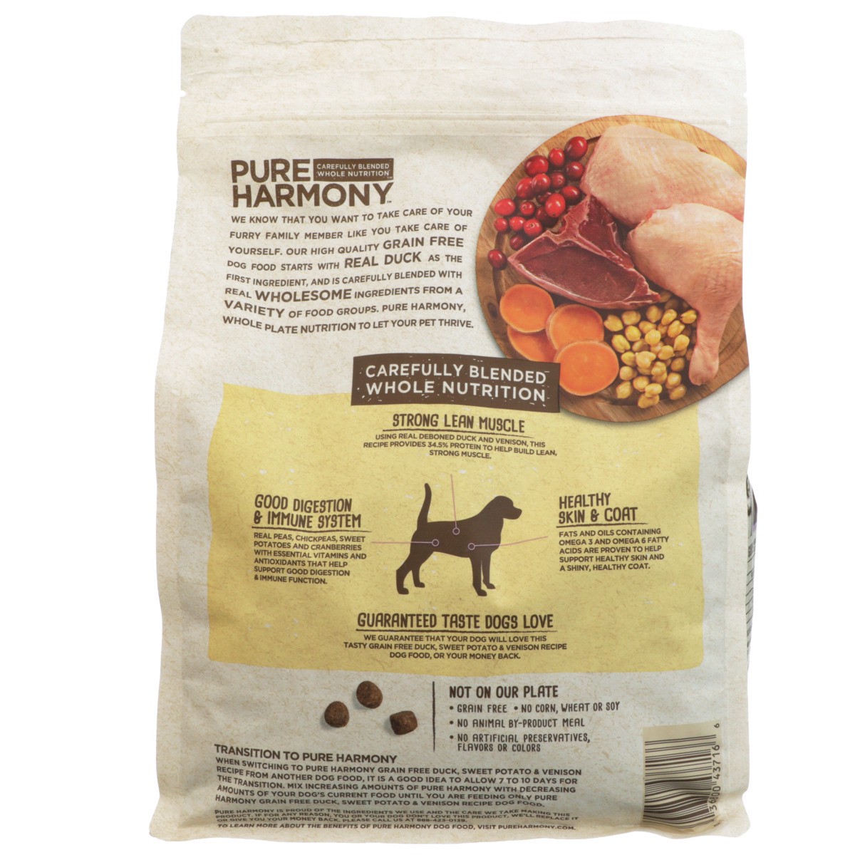 slide 6 of 9, Pure Harmony Dog Food Dry Duck And Venison, 3 lb