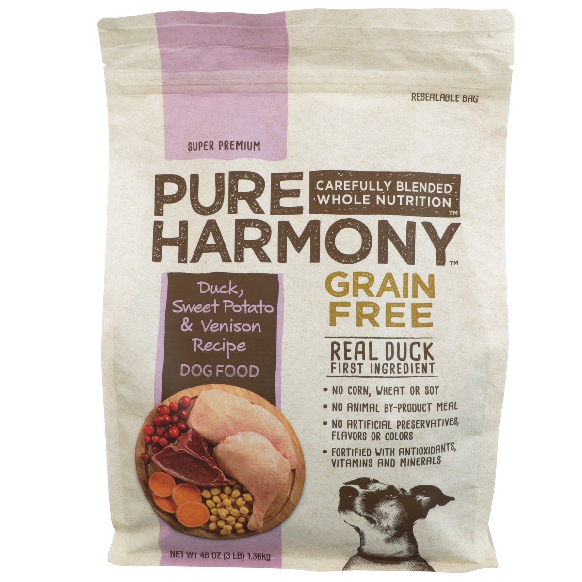 slide 1 of 9, Pure Harmony Dog Food Dry Duck And Venison, 3 lb
