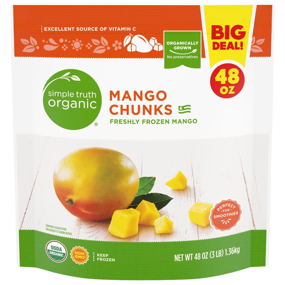 slide 2 of 2, Simple Truth Organic Freshly Frozen Mango Chunks, 48 oz