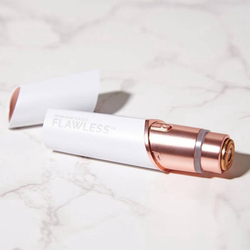 slide 8 of 8, Flawless Finishing Touch Flawless Facial Hair Remover for Women, Electric Face Razor for Women with LED Light for Instant and Painless Hair Removal, Lavender & Rose Gold, 1 ct