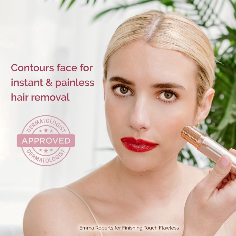 slide 7 of 8, Flawless Finishing Touch Flawless Facial Hair Remover for Women, Electric Face Razor for Women with LED Light for Instant and Painless Hair Removal, Lavender & Rose Gold, 1 ct