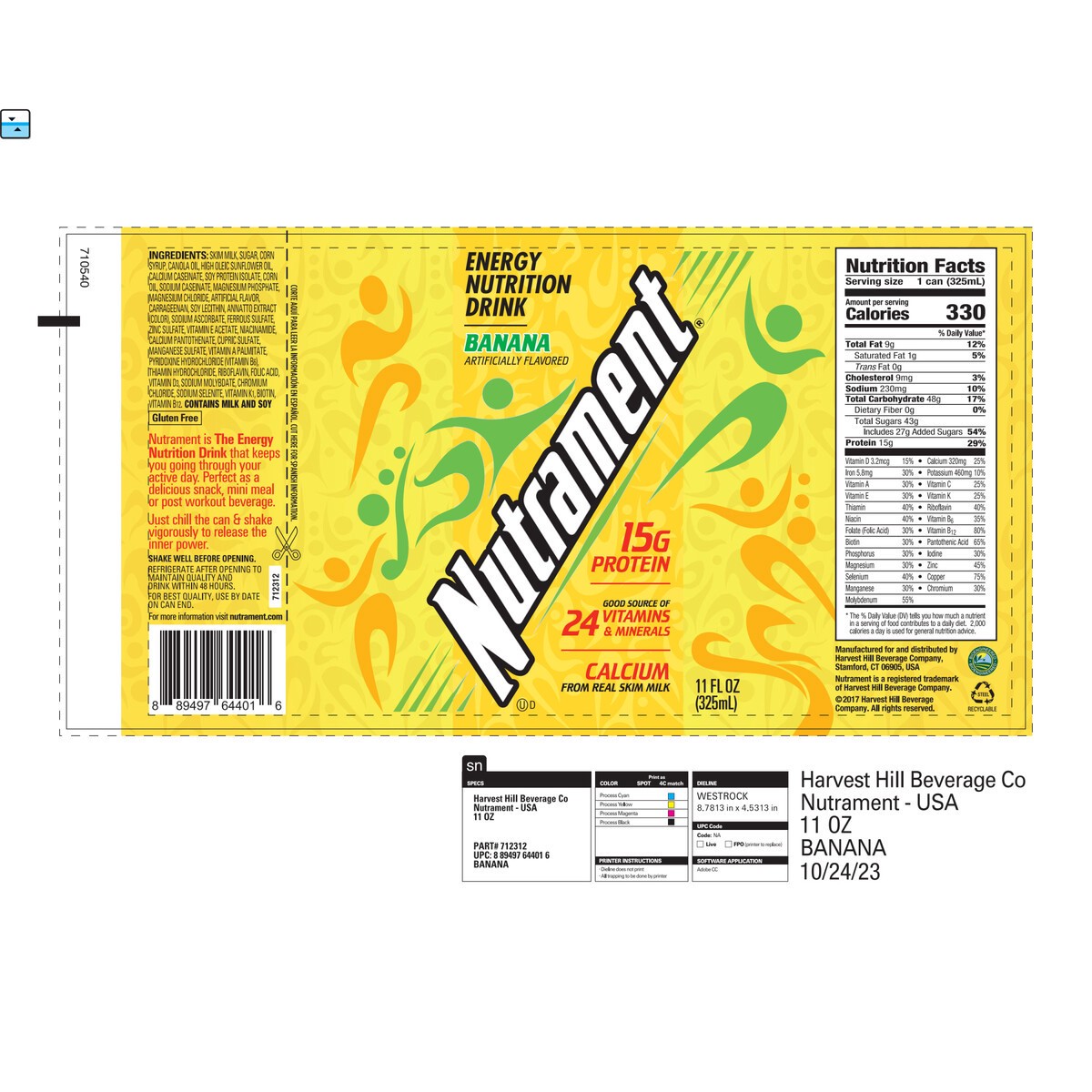 slide 6 of 9, Nutrament Banana Nutrition Drink, Energy Drink With Vitamins, Minerals And Protein, 11 Fl Oz Can, 11 fl oz