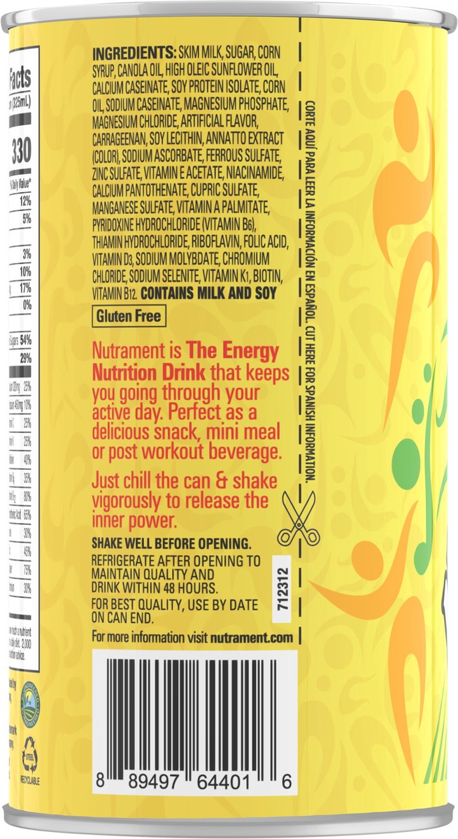 slide 4 of 9, Nutrament Banana Nutrition Drink, Energy Drink With Vitamins, Minerals And Protein, 11 Fl Oz Can, 11 fl oz