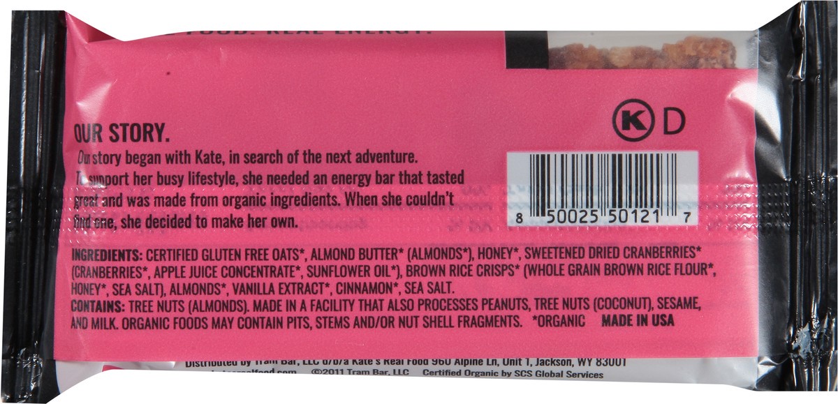 slide 3 of 9, Kate's Real Food Oatmeal Cranberry Almond, 2.2 oz