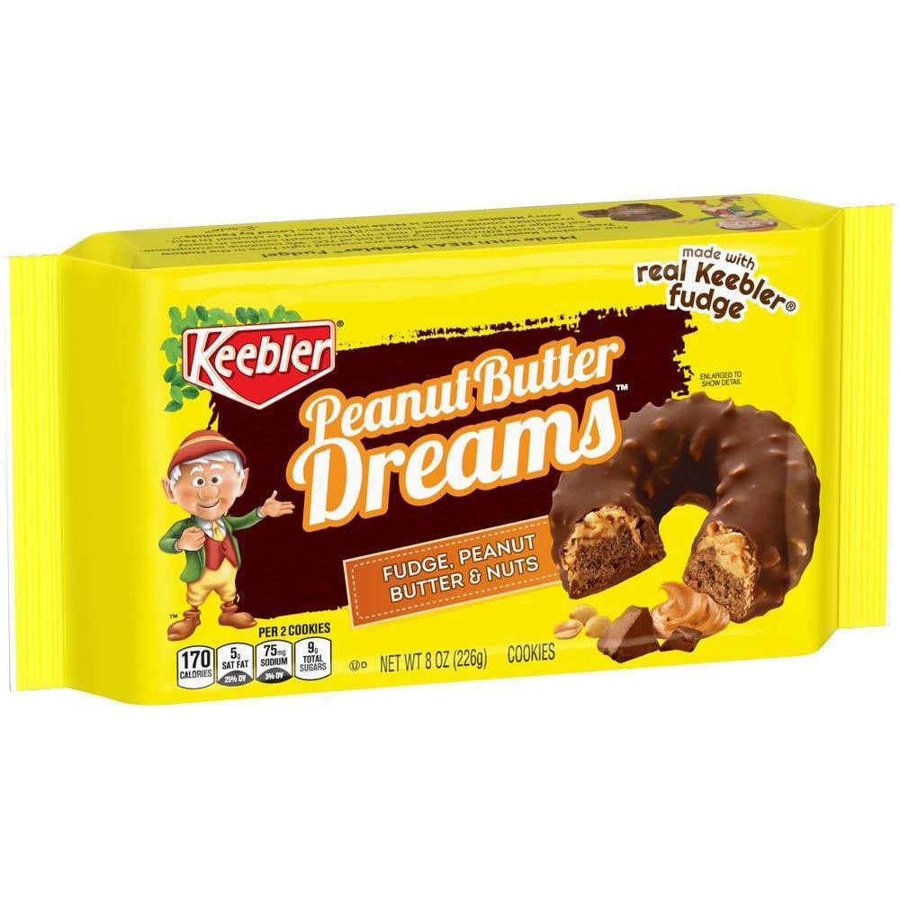 slide 1 of 3, Keebler Jif Fudge, Peanut Butter & Crunchy Nut Cookies, 8 oz