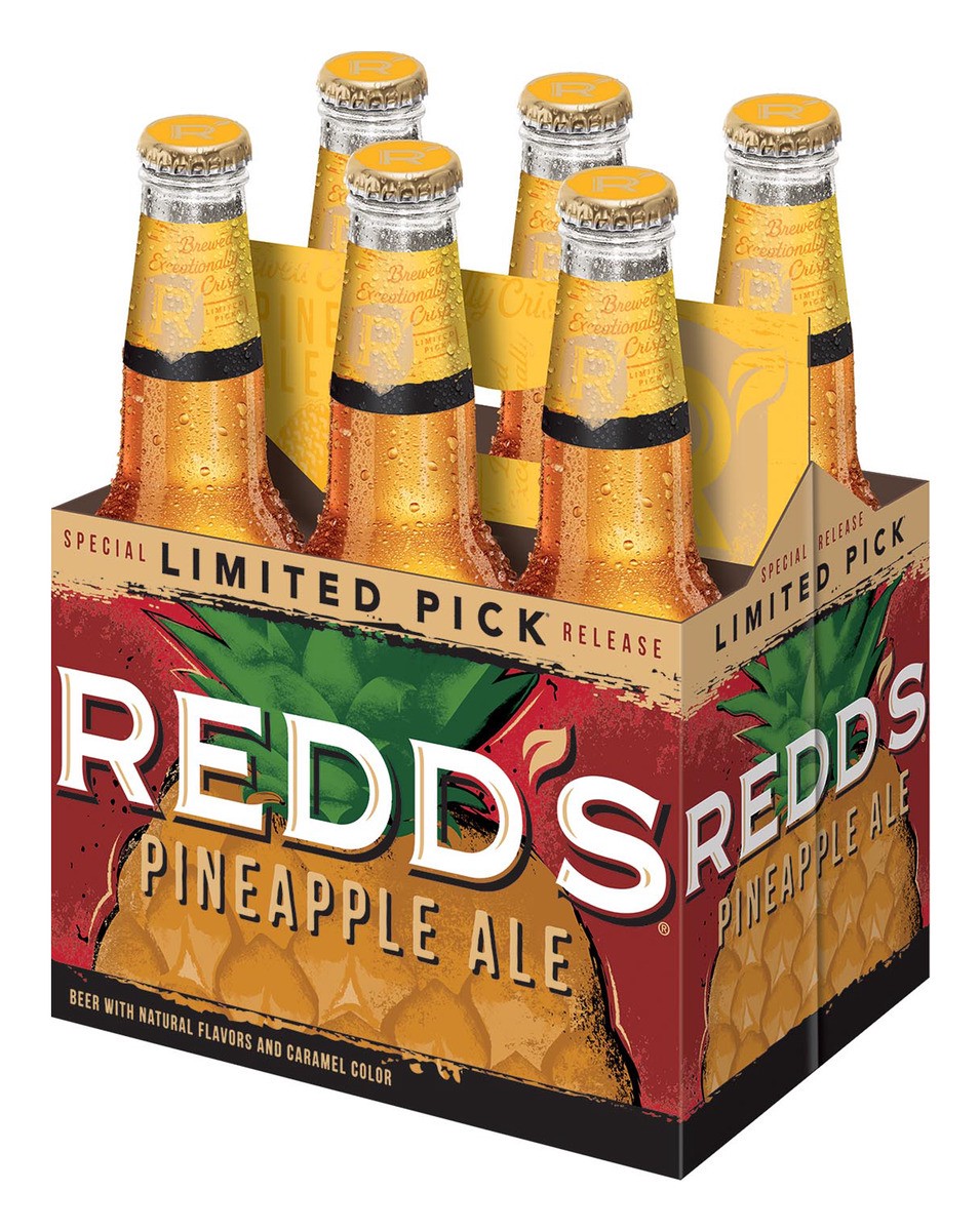 slide 2 of 5, Redd's Hard Apple Black Cherry Ale Beer, 6 Pack, 12 fl. oz. Bottles, 5% ABV, 6 ct; 12 fl oz