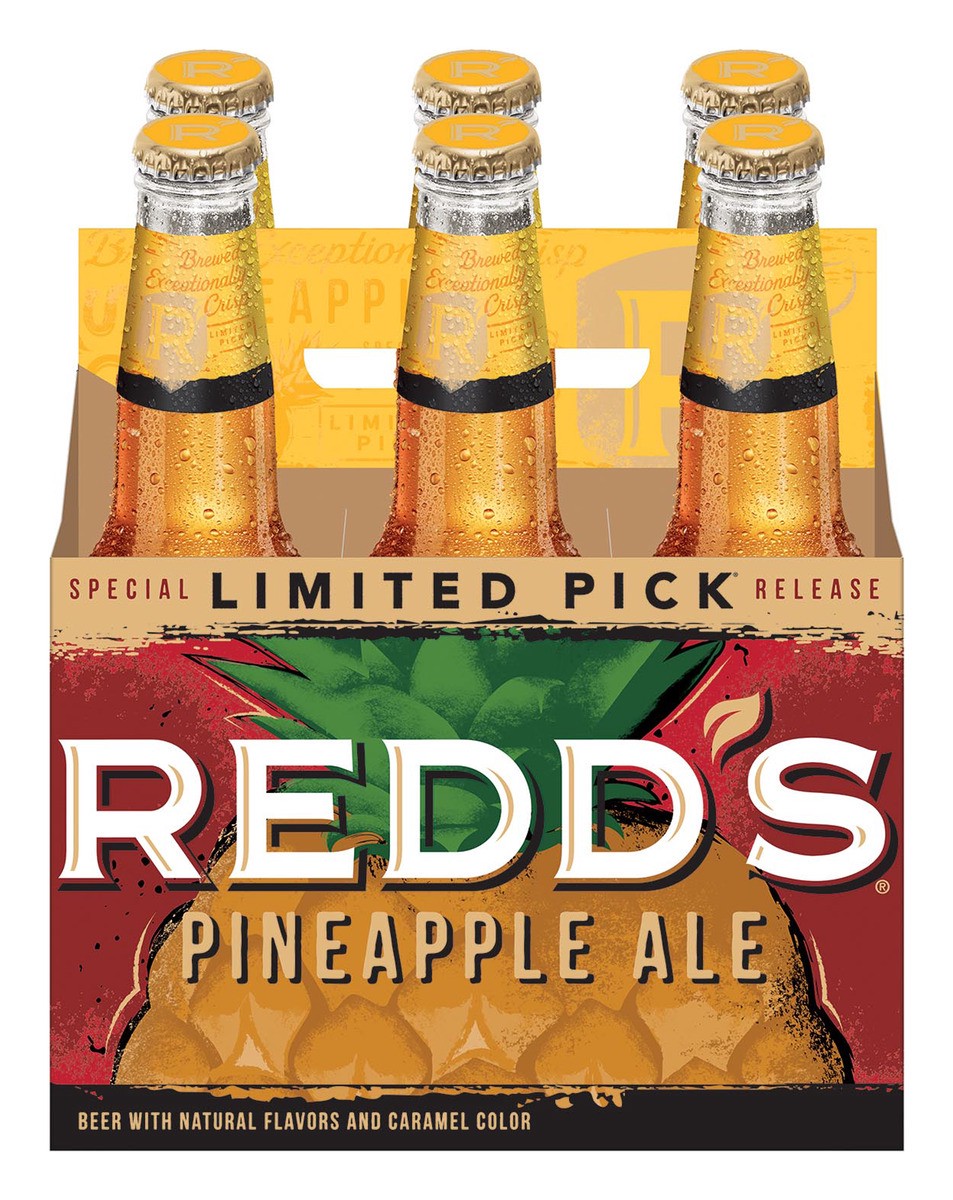 slide 1 of 5, Redd's Hard Apple Black Cherry Ale Beer, 6 Pack, 12 fl. oz. Bottles, 5% ABV, 6 ct; 12 fl oz