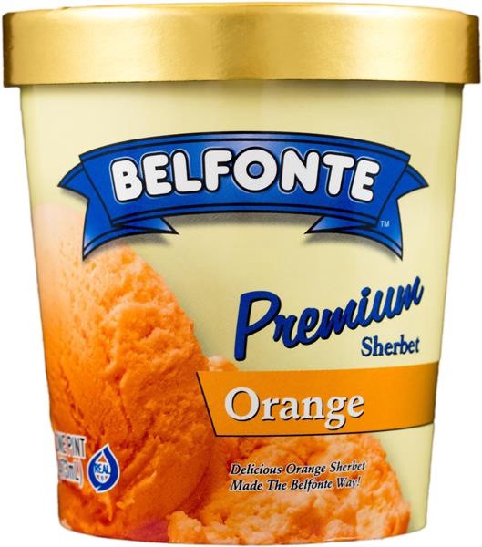slide 1 of 1, Belfonte Premium Orange Sherbet, 16 oz