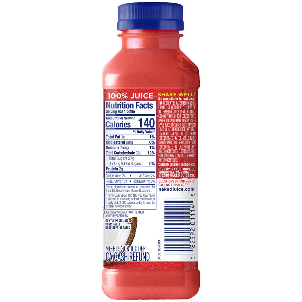 slide 3 of 3, Naked Juice Watermelon Passion Fruit- 15.20 fl oz, 15.2 oz