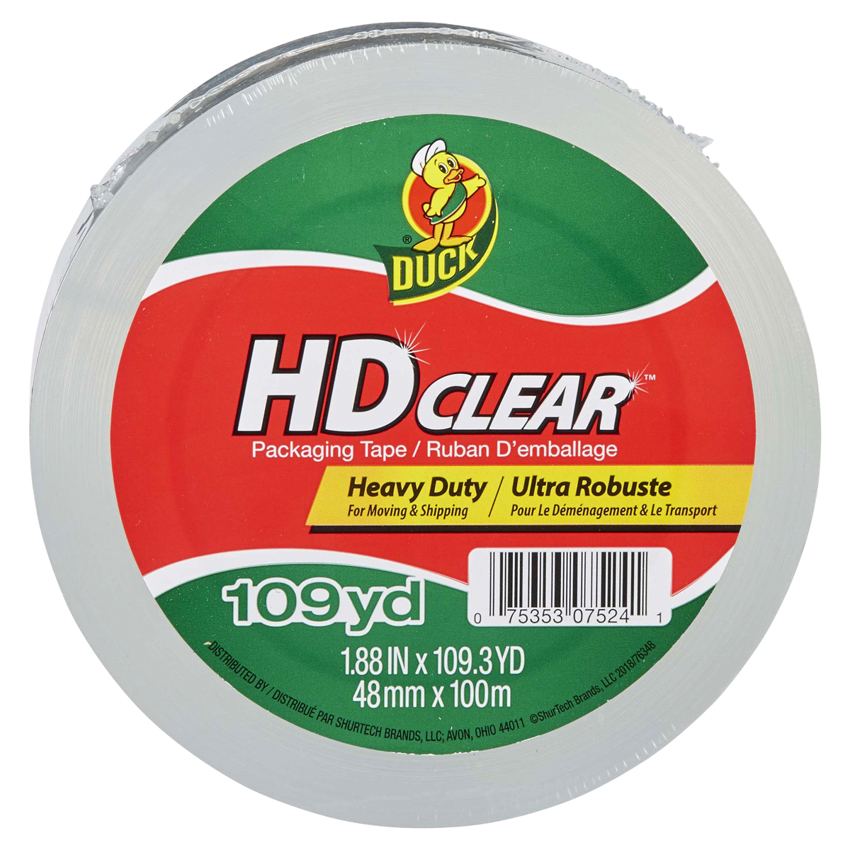 slide 1 of 29, Duck Brand HD Clear High Performance Packaging Tape, 1.88-Inch x 109-Yard, 1 ct