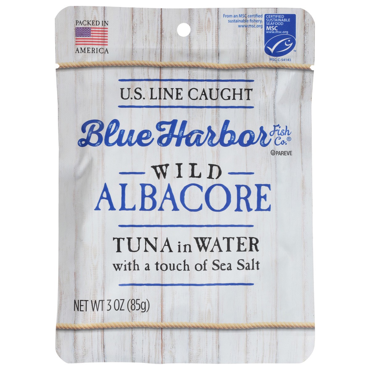 slide 1 of 9, Blue Harbor Fish Co.. Wild Albacore Tuna In Water With Sea Salt, 3 oz