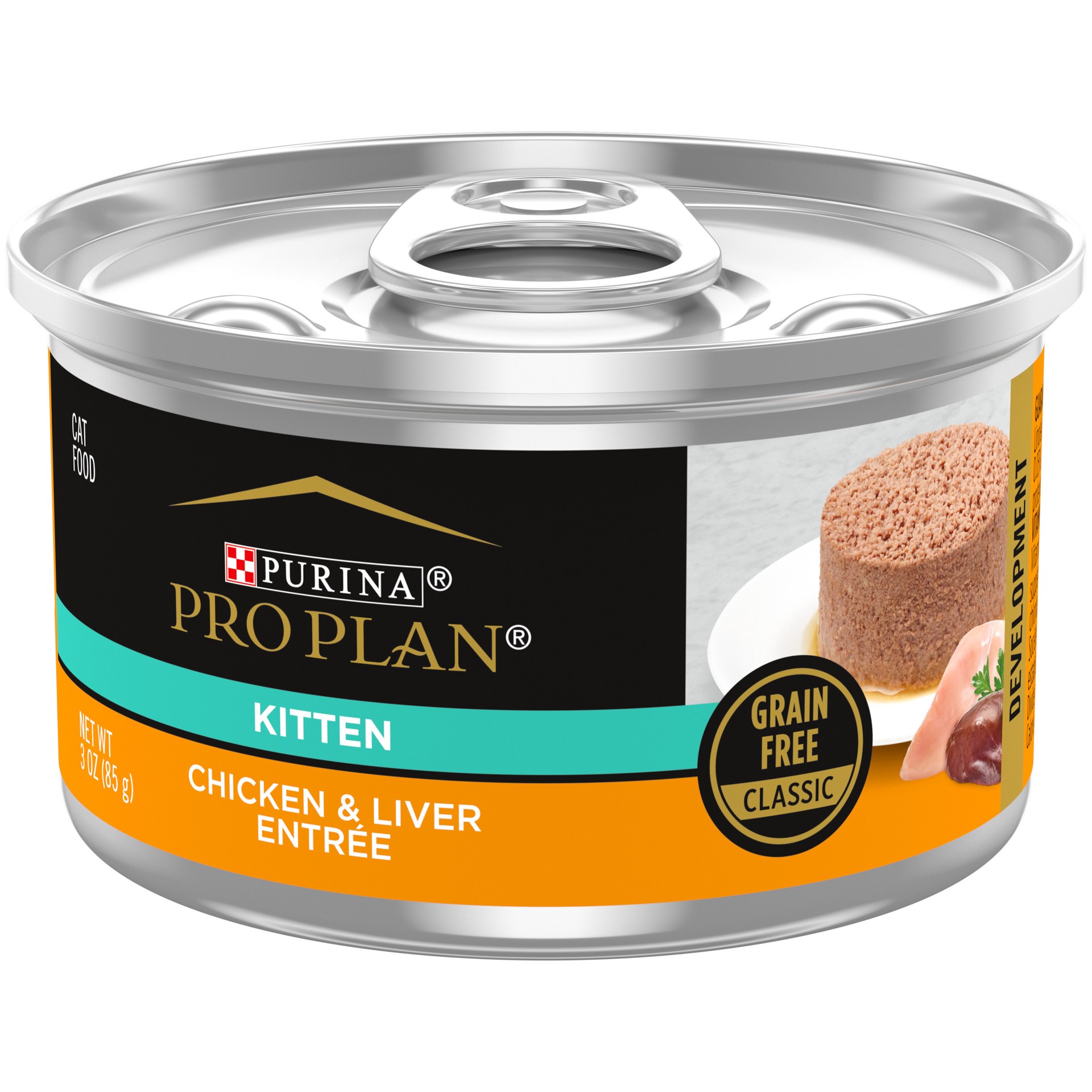 slide 1 of 7, Pro Plan Purina Pro Plan Grain Free Wet Kitten Food Pate, DEVELOPMENT Chicken & Liver Entree, 3 oz