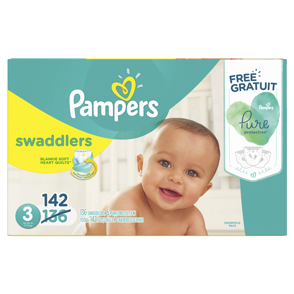 slide 1 of 1, Pampers Swaddlers Diapers Size 3 Bonus Pack, 142 ct