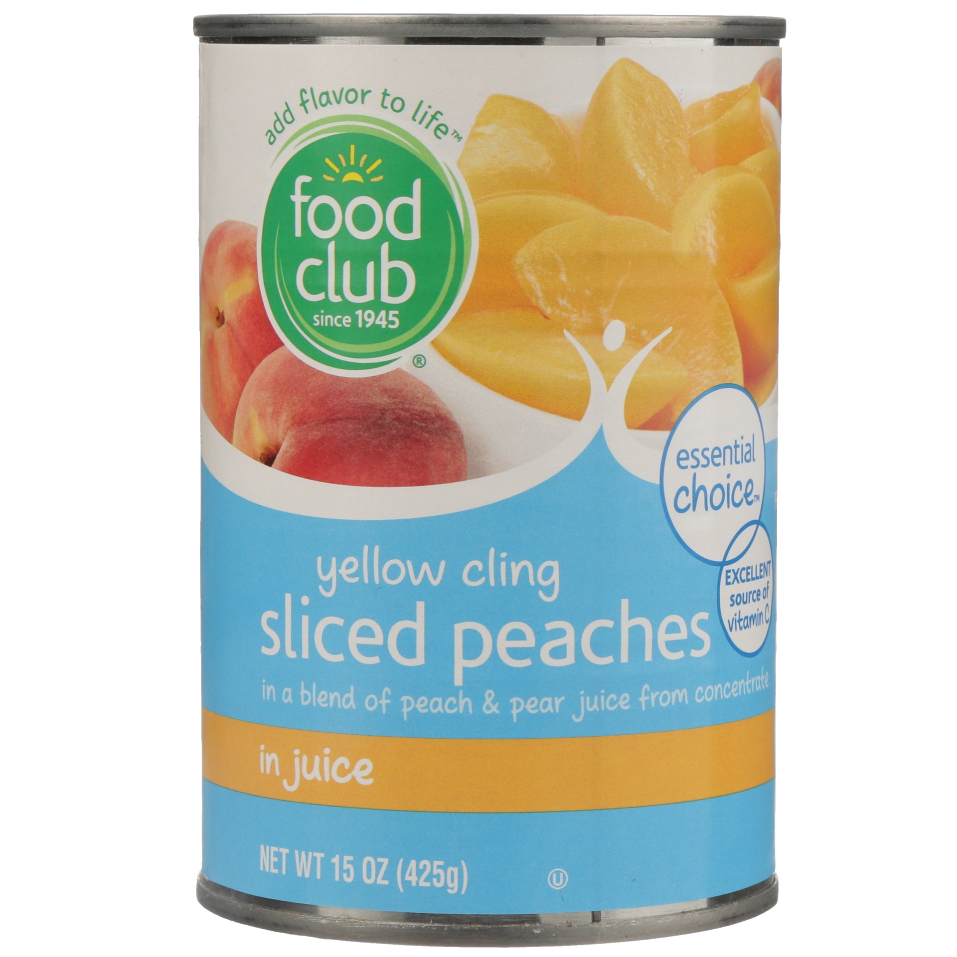 slide 1 of 6, Food Club Lite Sliced Peaches In Pear Juice, 15 oz