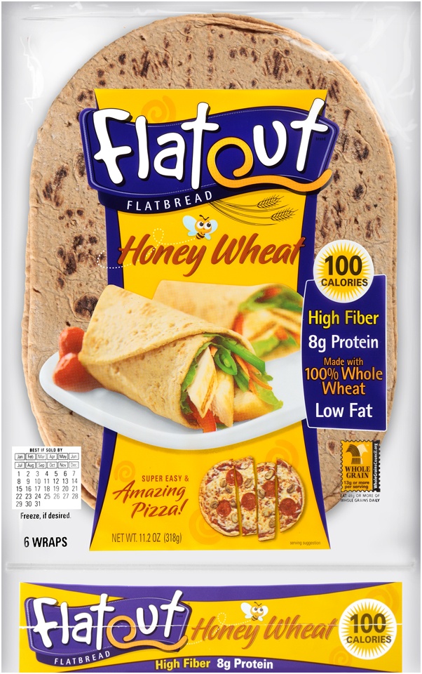 slide 1 of 1, Flatout Honey Wheat Flatbread, 11.2 oz