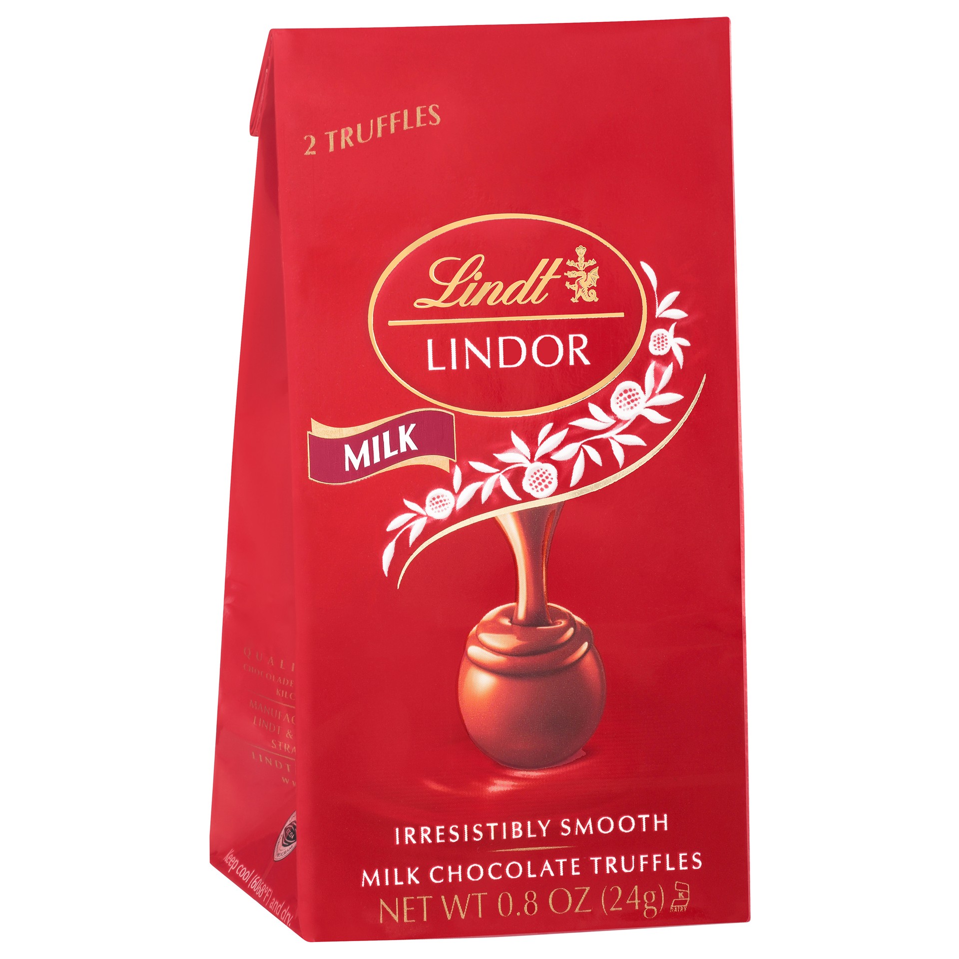 slide 1 of 2, Lindt LINDOR Milk Chocolate Candy Truffles with Smooth, Melting Truffle Center, 0.8 oz. Bag, 0.8 oz