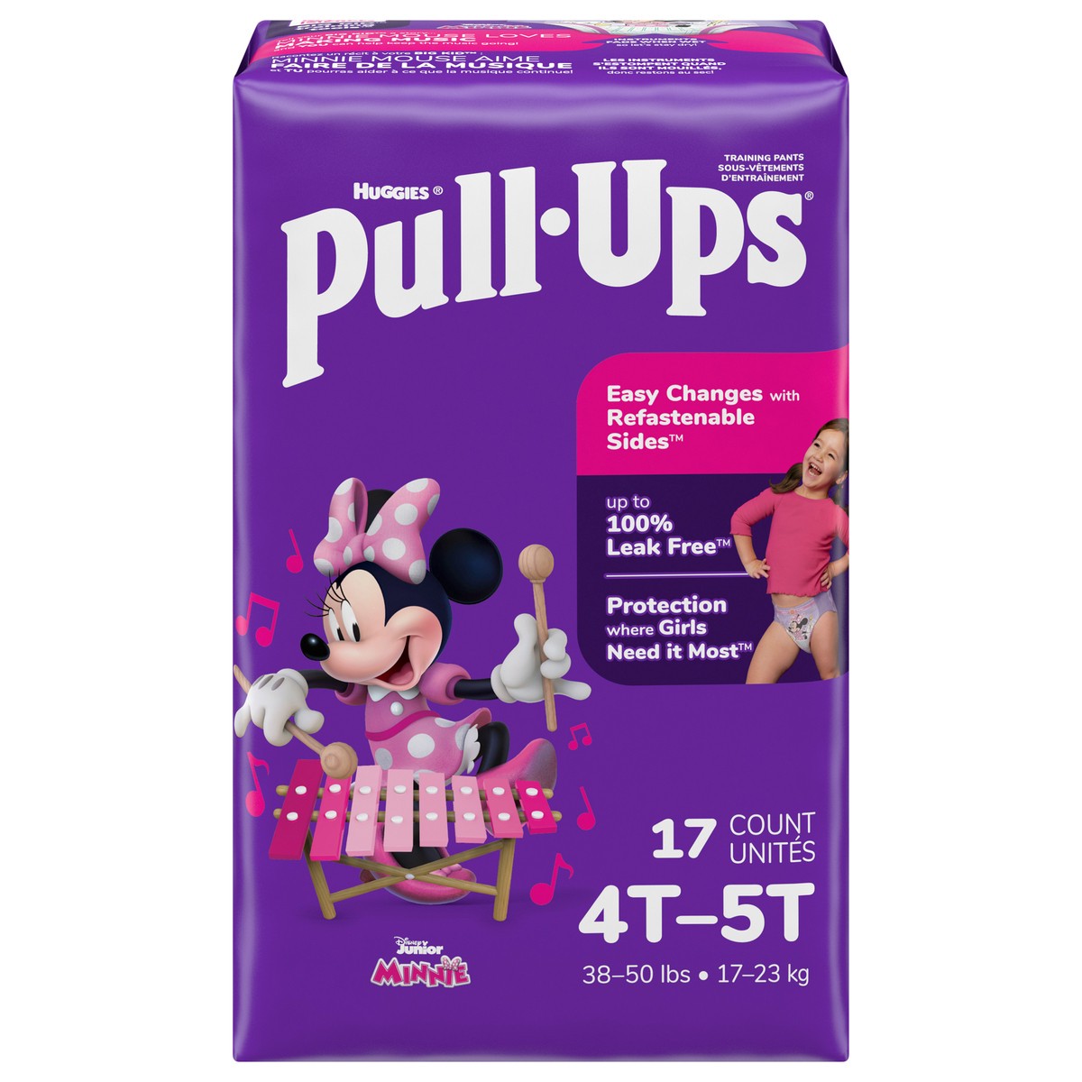 slide 1 of 5, Pull-Ups Girls' Potty Training Pants, 4T-5T (38-50 lbs), 17 Count, 17 ct