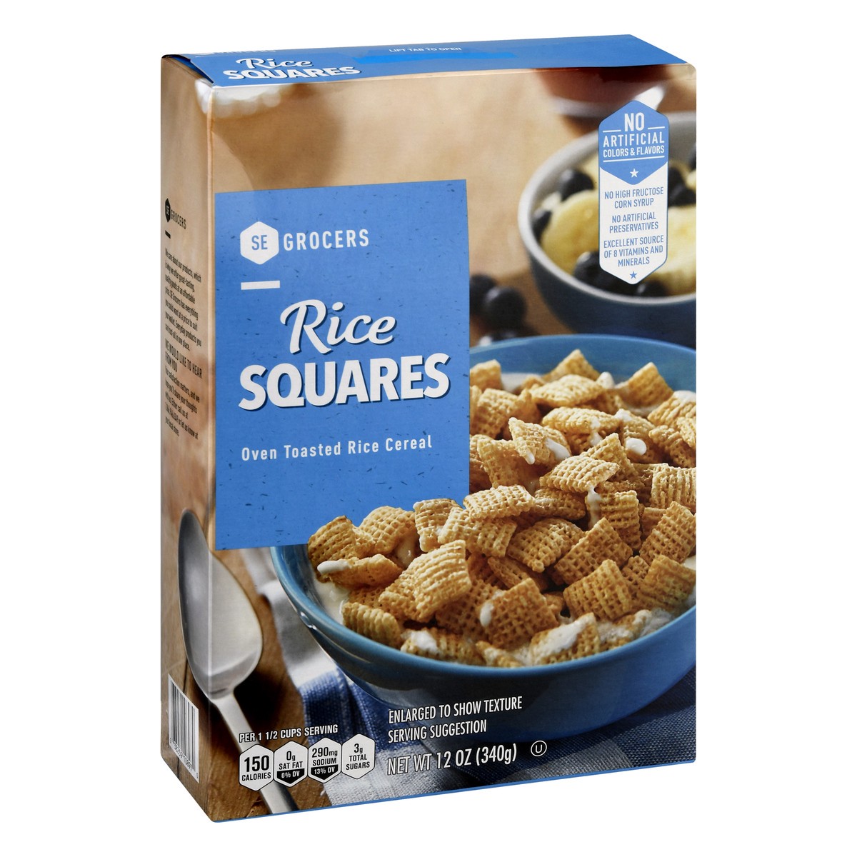 slide 5 of 10, SE Grocers Oven Toasted Rice Cereal Rice Squares, 12 oz