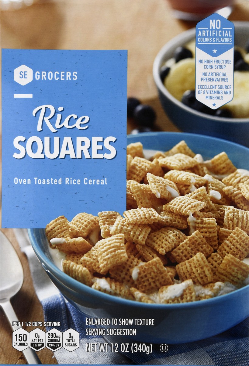 slide 7 of 10, SE Grocers Oven Toasted Rice Cereal Rice Squares, 12 oz