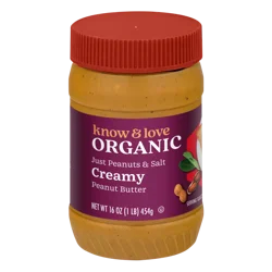 Know & Love Organic Peanut Butter 16 Ounces