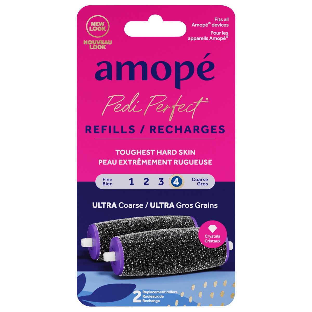 slide 1 of 3, Amope Pedi Perfect Wet & Dry Rechargeable Foot File Refills, 2 Count, Regular Coarse, 2 ct