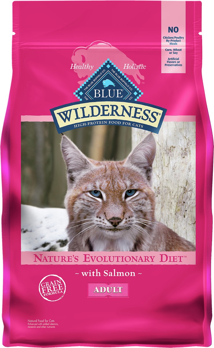 slide 1 of 8, Blue Buffalo Blue Wilderness Adult Nature''s Evolutionary Diet with Salmon Food for Cats 4 lb, 4 lb