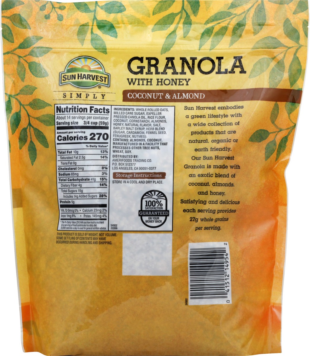 slide 4 of 13, Sun Harvest Coconut Almond Granola, 30 oz