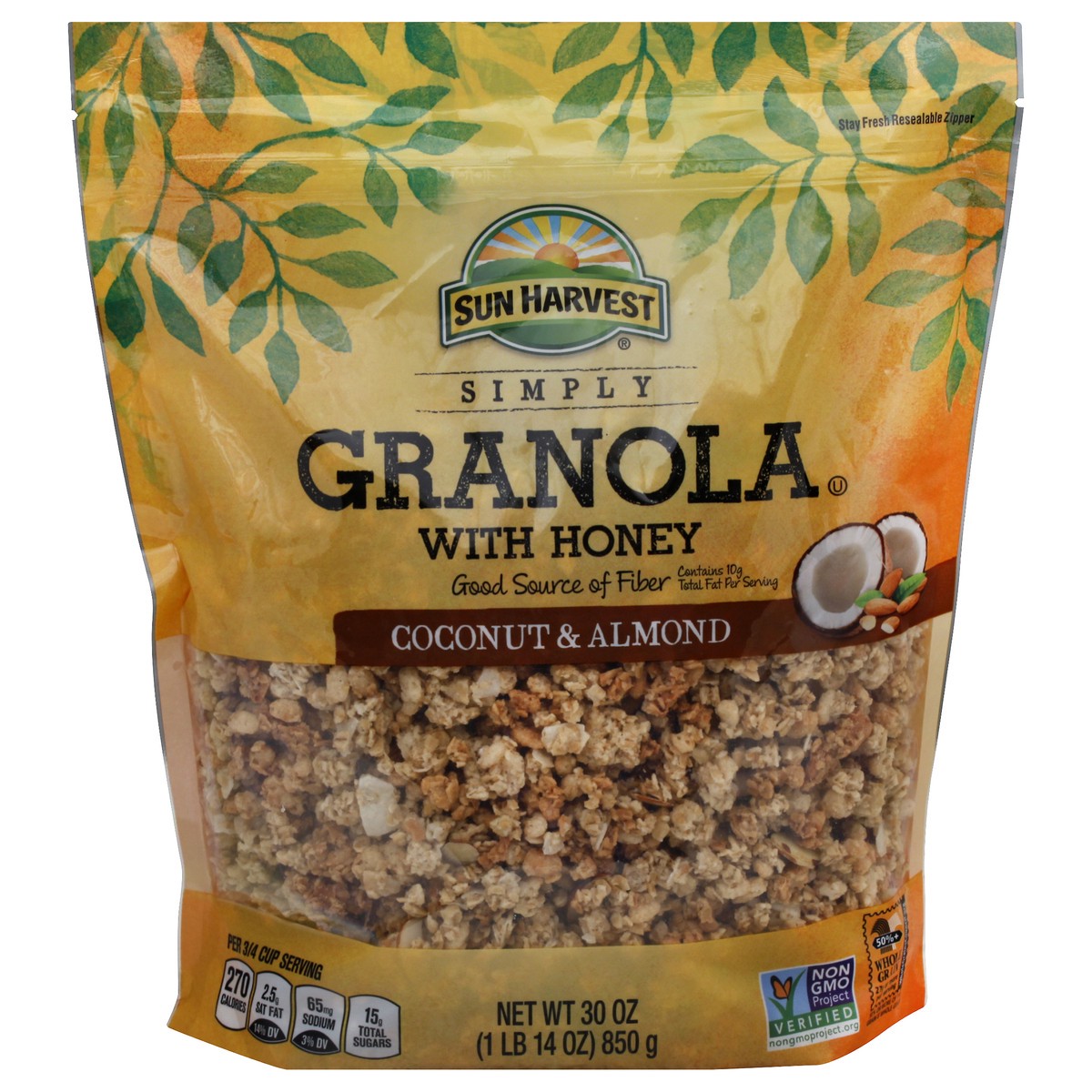 slide 7 of 13, Sun Harvest Coconut Almond Granola, 30 oz