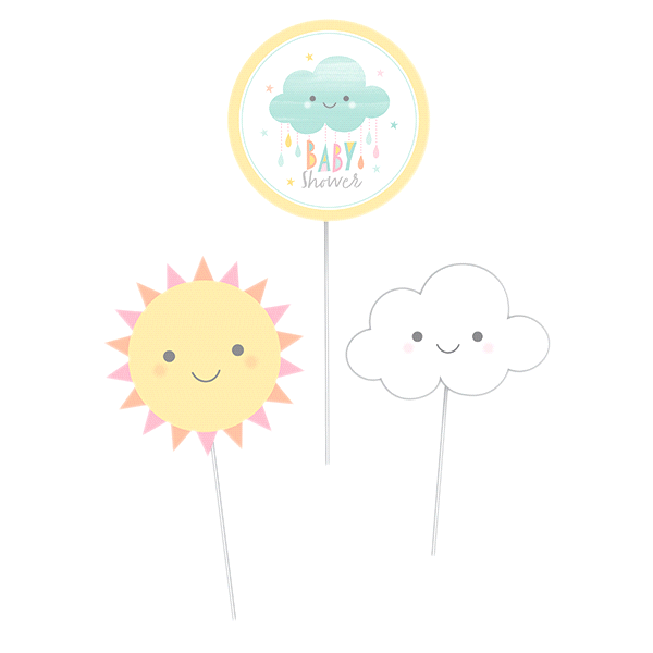 slide 1 of 1, Creative Converting Sunshine Baby Shower Centerpiece Sticks, 3 ct