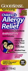 Good Sense Children's Allergy Relief Liquid Medicine with Diphenhydramine HCl, Cherry Flavor, 4 oz