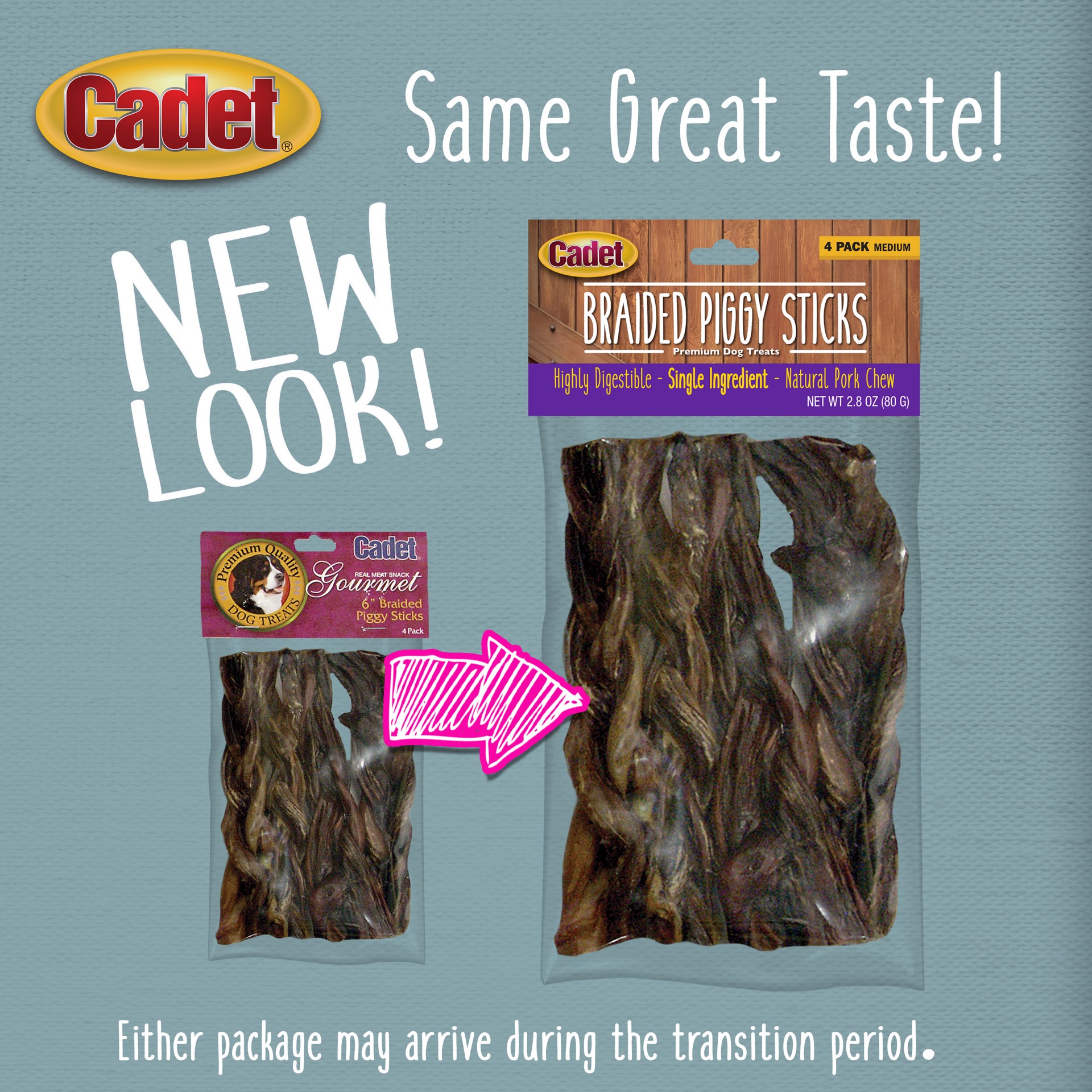 slide 4 of 10, Cadet Braided Piggy Sticks for Dogs (4 Count), 2 ct