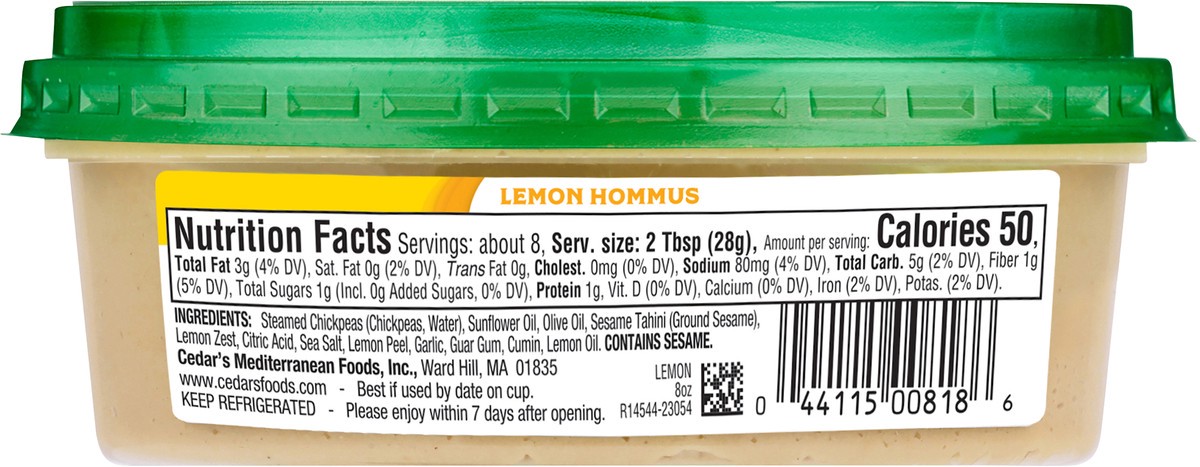 slide 2 of 4, Cedar's Zesty Lemon Hummus, 8 oz