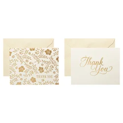 American Greetings Gold and Cream Thank-You Cards and Cream Envelopes