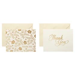 American Greetings Gold and Cream Thank-You Cards and Cream Envelopes