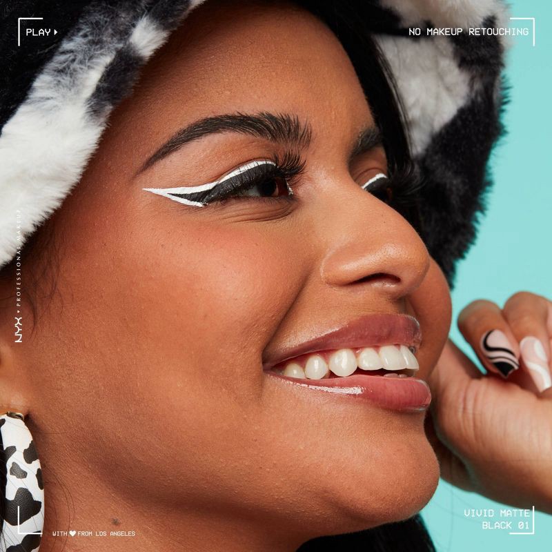 slide 5 of 9, NYX Professional Makeup Vivid Matte Liquid Eyeliner - White - 0.06 fl oz, 0.06 fl oz