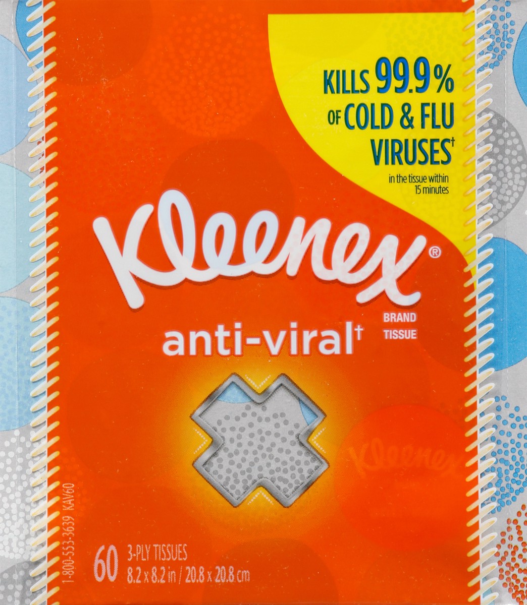 slide 3 of 12, Kleenex Anti Viral Facial Tissue Upright, 60 ct